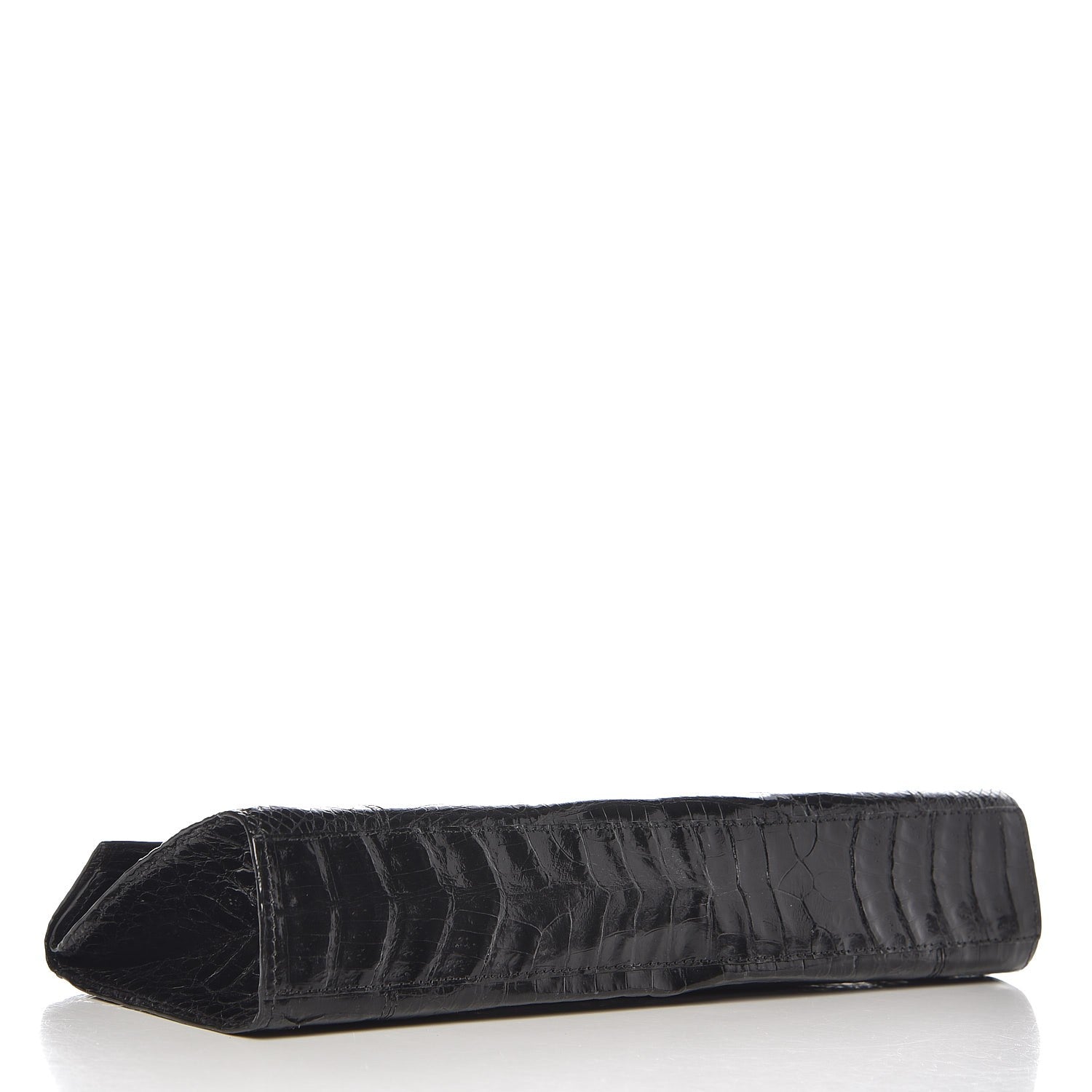 Nancy Gonzalez Glossy Crocodile Foldover Clutch Black 4 of 6