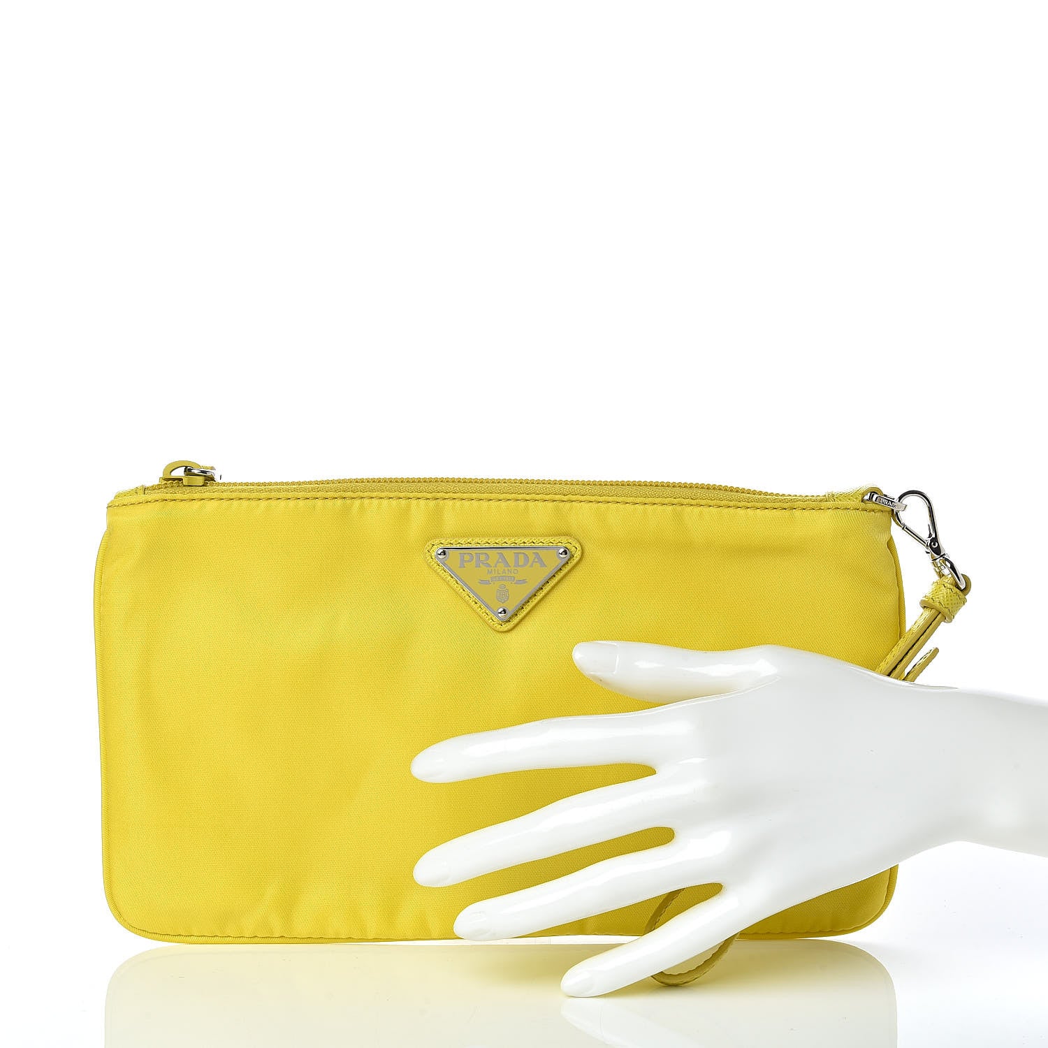 Prada Tessuto Nylon Saffiano Wristlet Girasole 2 of 7
