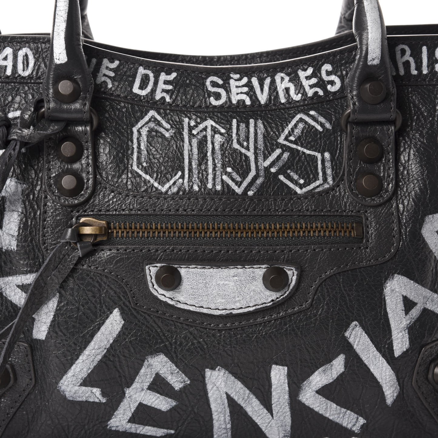Agneau Arena Graffiti All Over Classic Hardware S City Gris Fossile White
