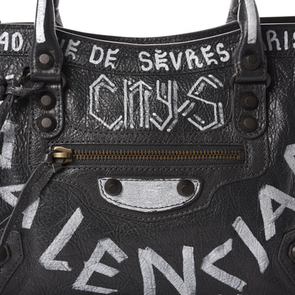 Balenciaga Agneau Arena Graffiti All Over Classic Hardware S City Gris Fossile White 10 of 10