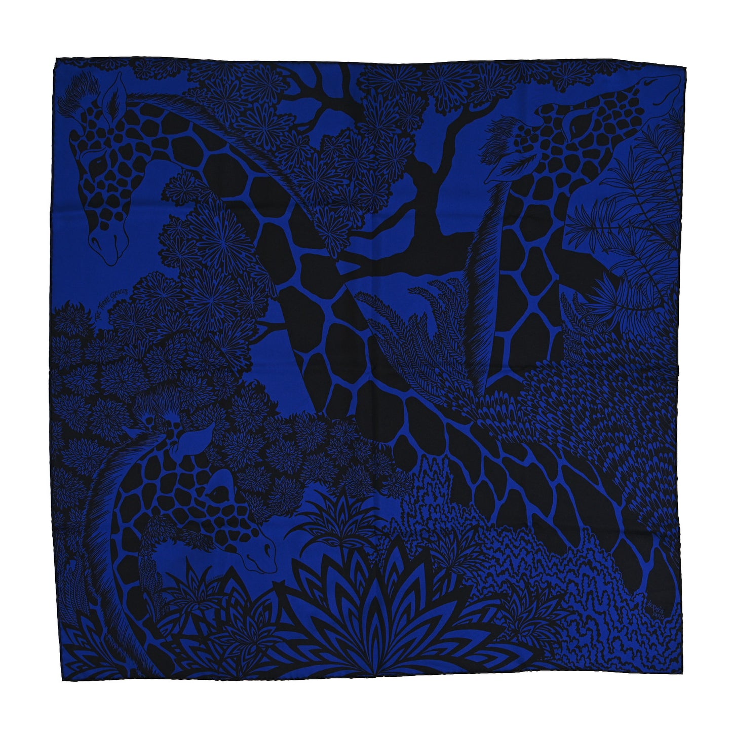 Silk The Three Graces Scarf 90 Indigo Fonce Black