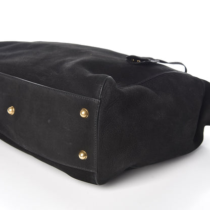 Gucci Nubuck Top Handle Satchel Black 6 of 9