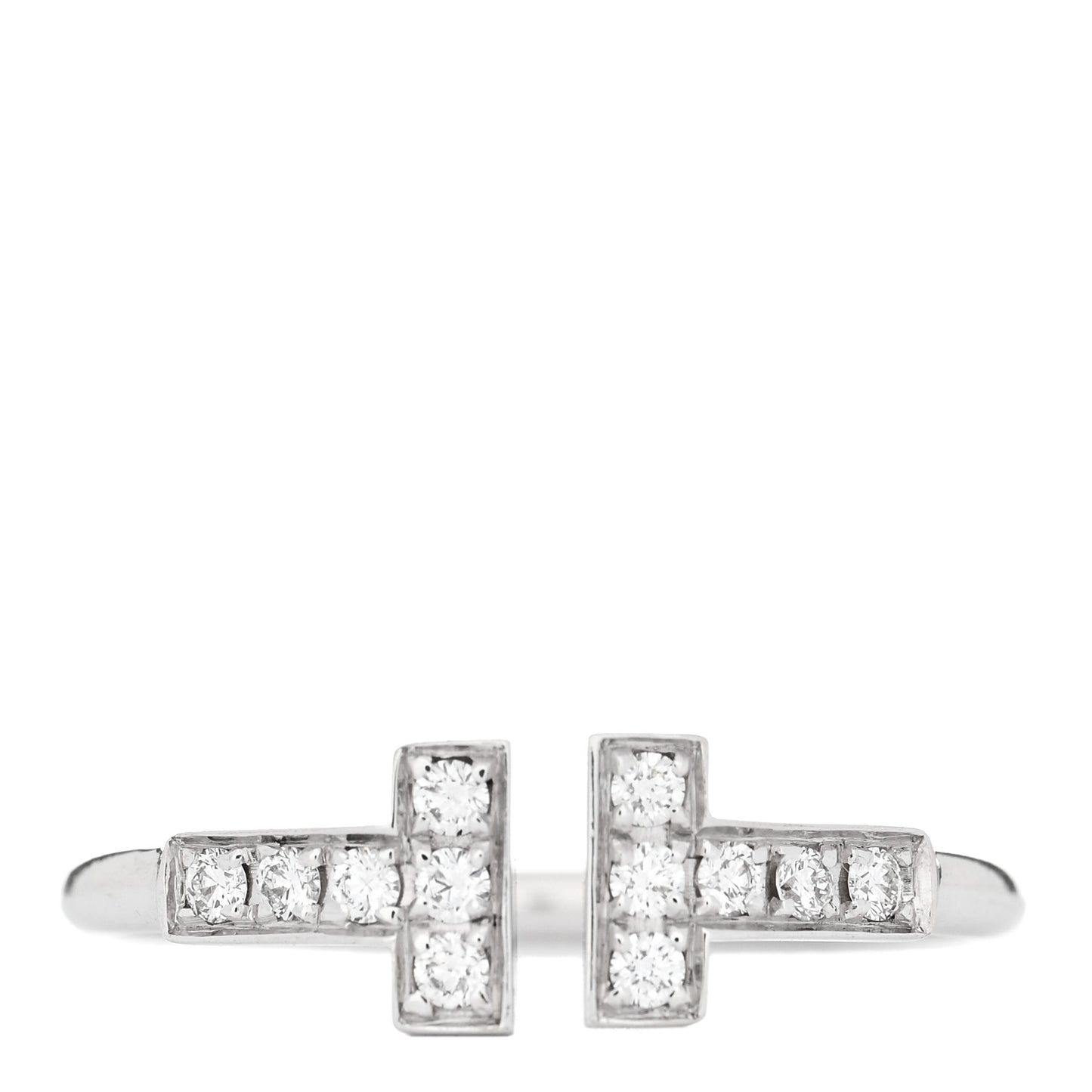 18K White Gold Diamond T Wire Ring 50 5.5