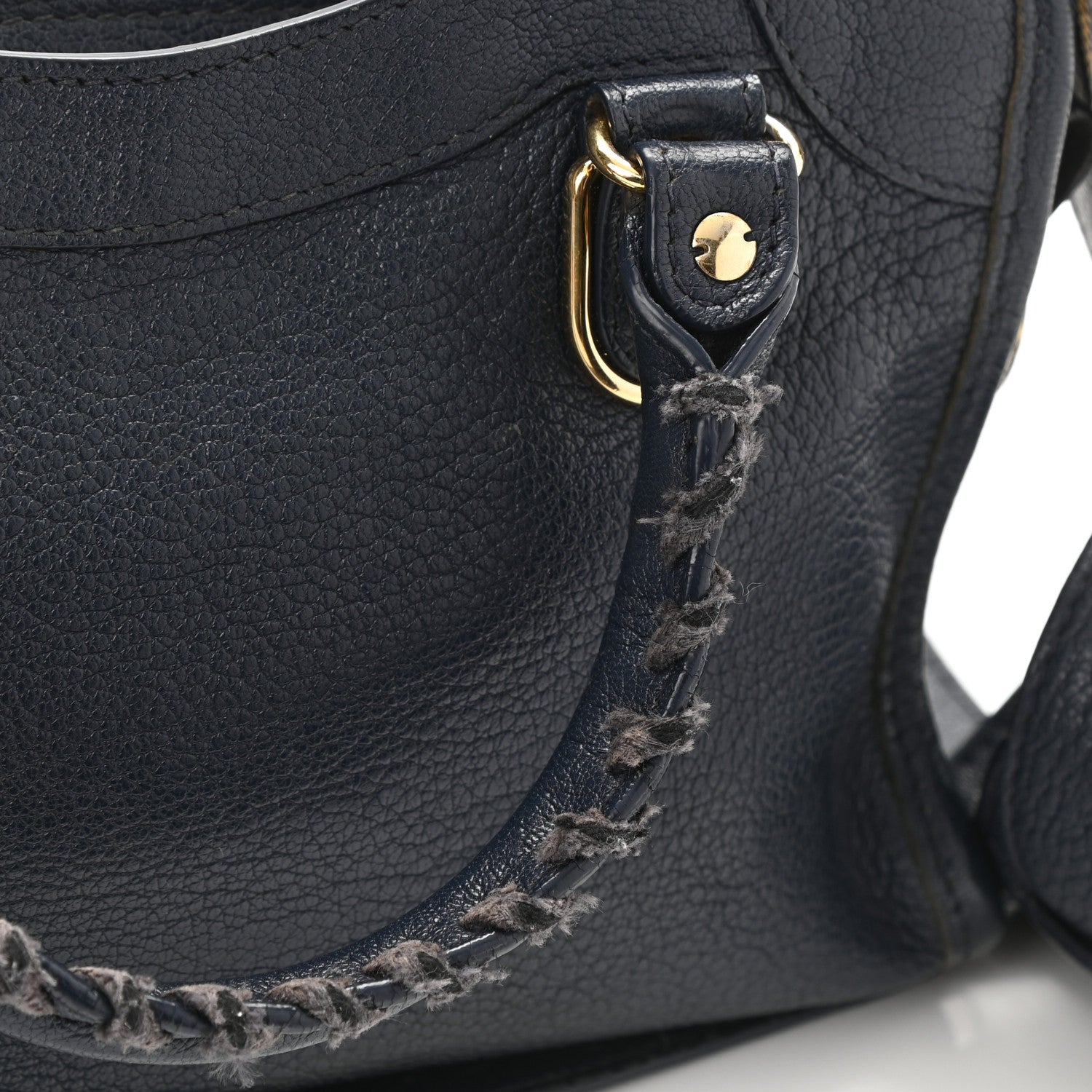 Balenciaga Chevre Gold Metallic Edge Hardware Mini City Bleu Nuit Dark Sea 11 of 12