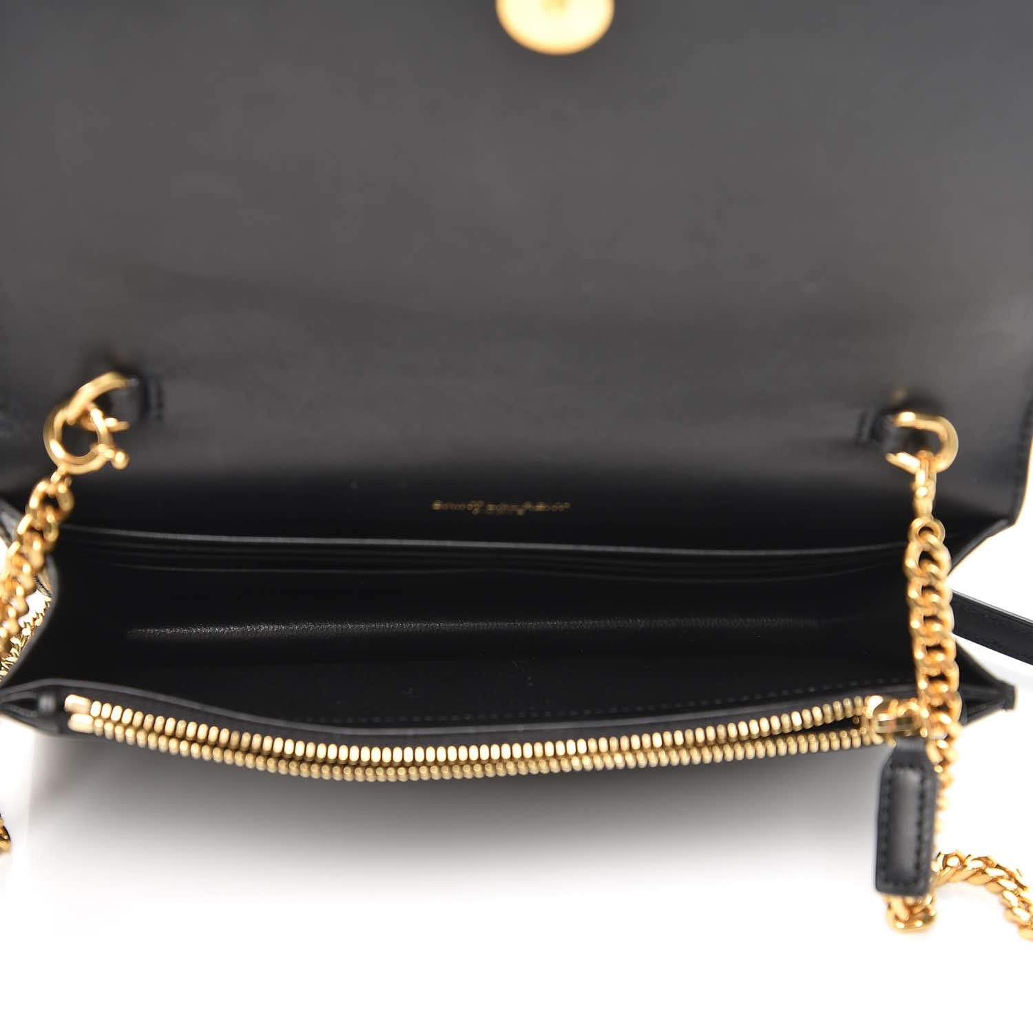 Saint Laurent Smooth Calfskin Classic Monogram Kate Tassel Chain Wallet Black 6 of 7