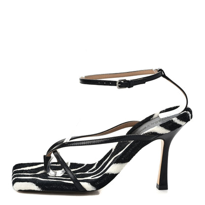 Bottega Veneta Microfiber Stretch Multi Strap 90mm Sandals 37 White Zebra 1 of 7