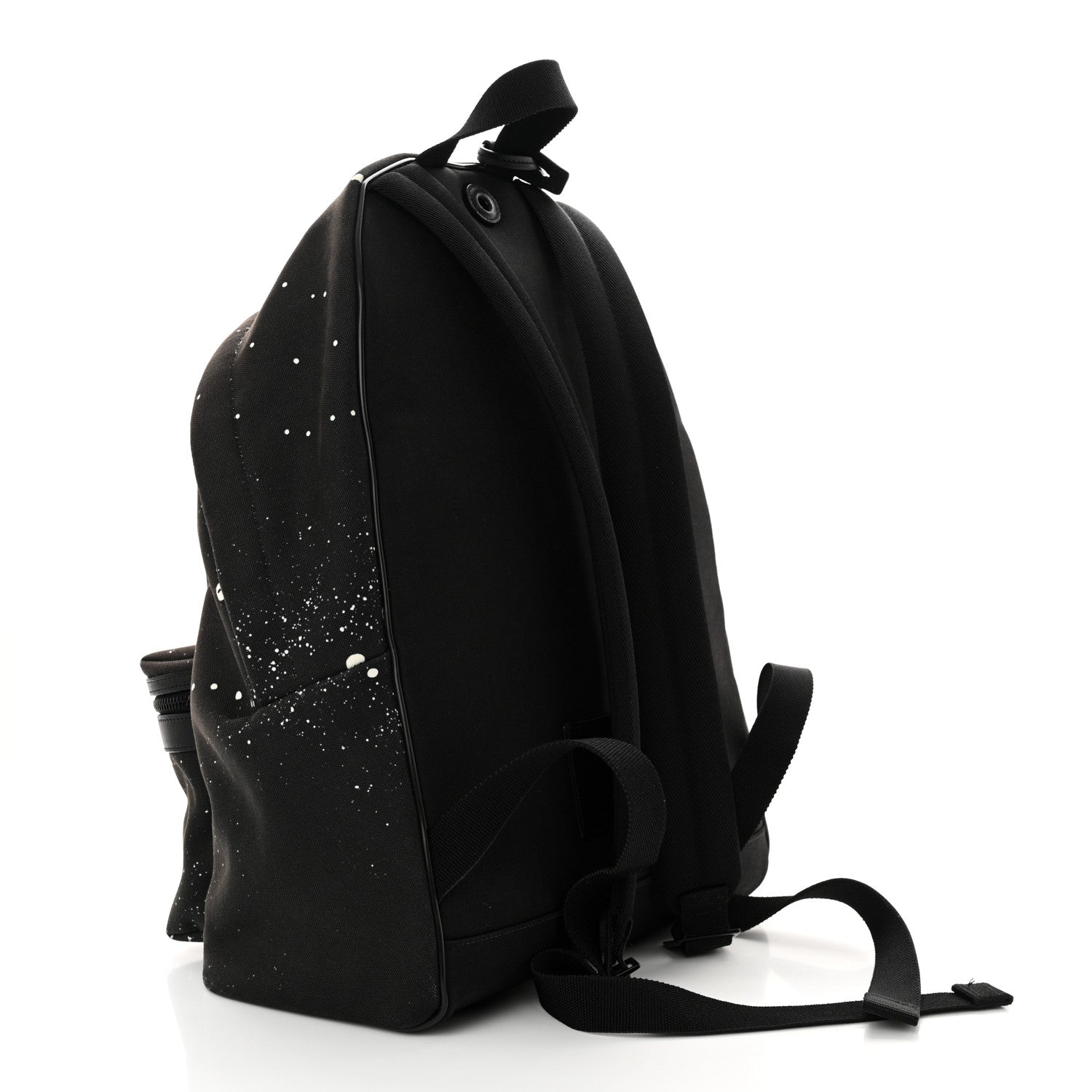 Saint Laurent Canvas City Backpack Black White 3 of 10