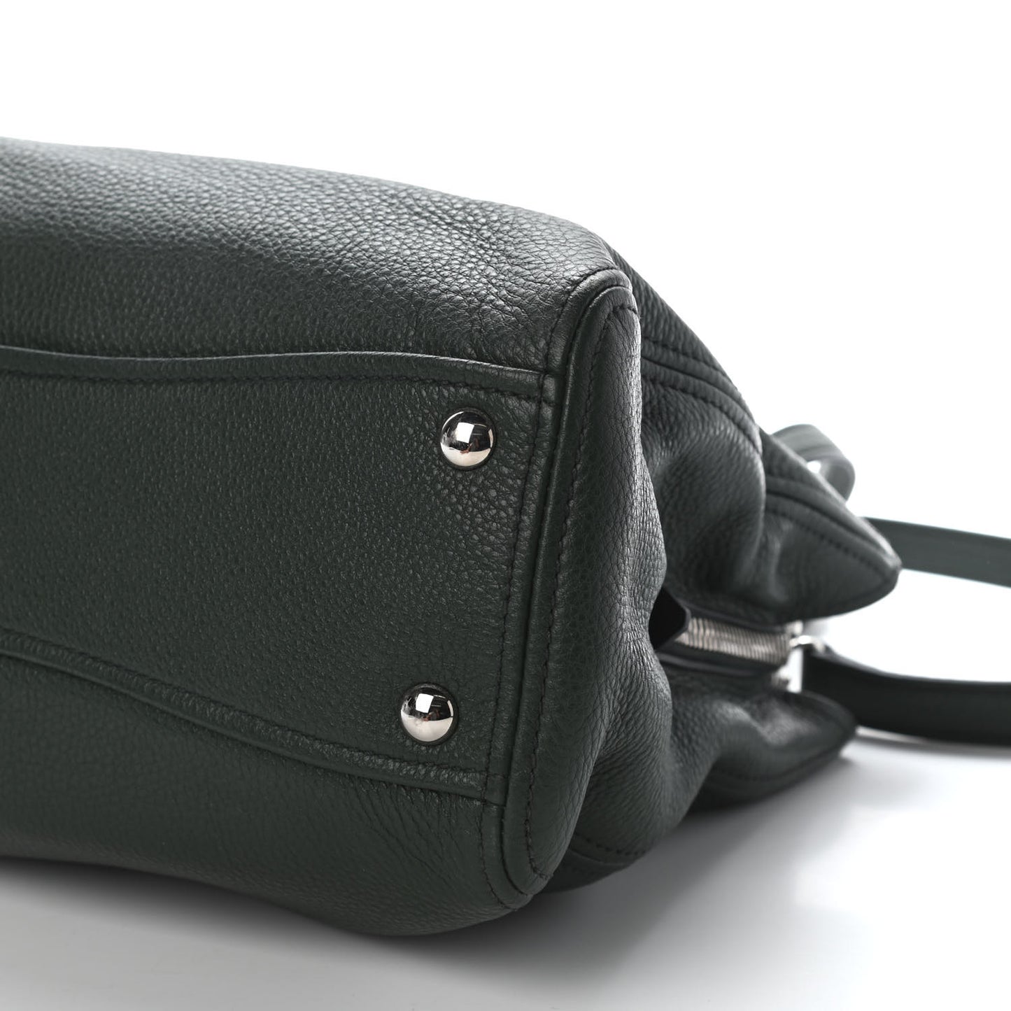 Goatskin Madras Zip Tote Green