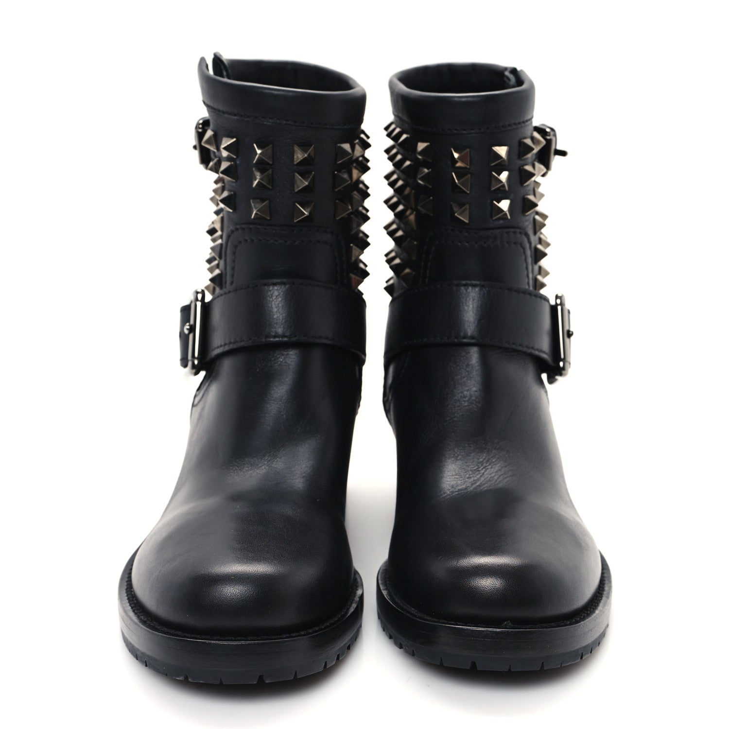 Valentino Garavani Calfskin Rockstud 30mm Biker Boots 36.5 Black 3 of 10