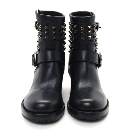 Valentino Garavani Calfskin Rockstud 30mm Biker Boots 36.5 Black 3 of 10