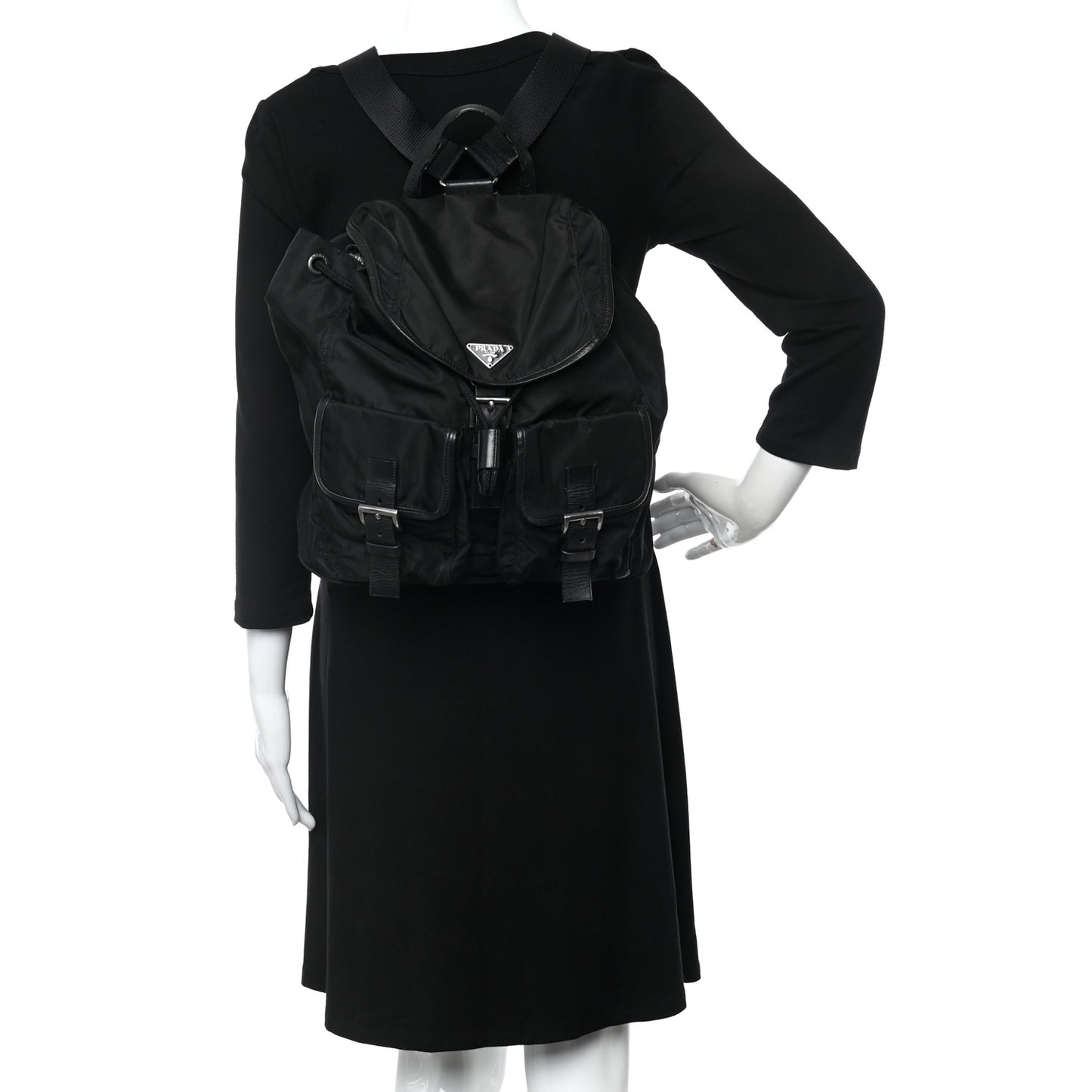 Nylon Vela Large Backpack Black