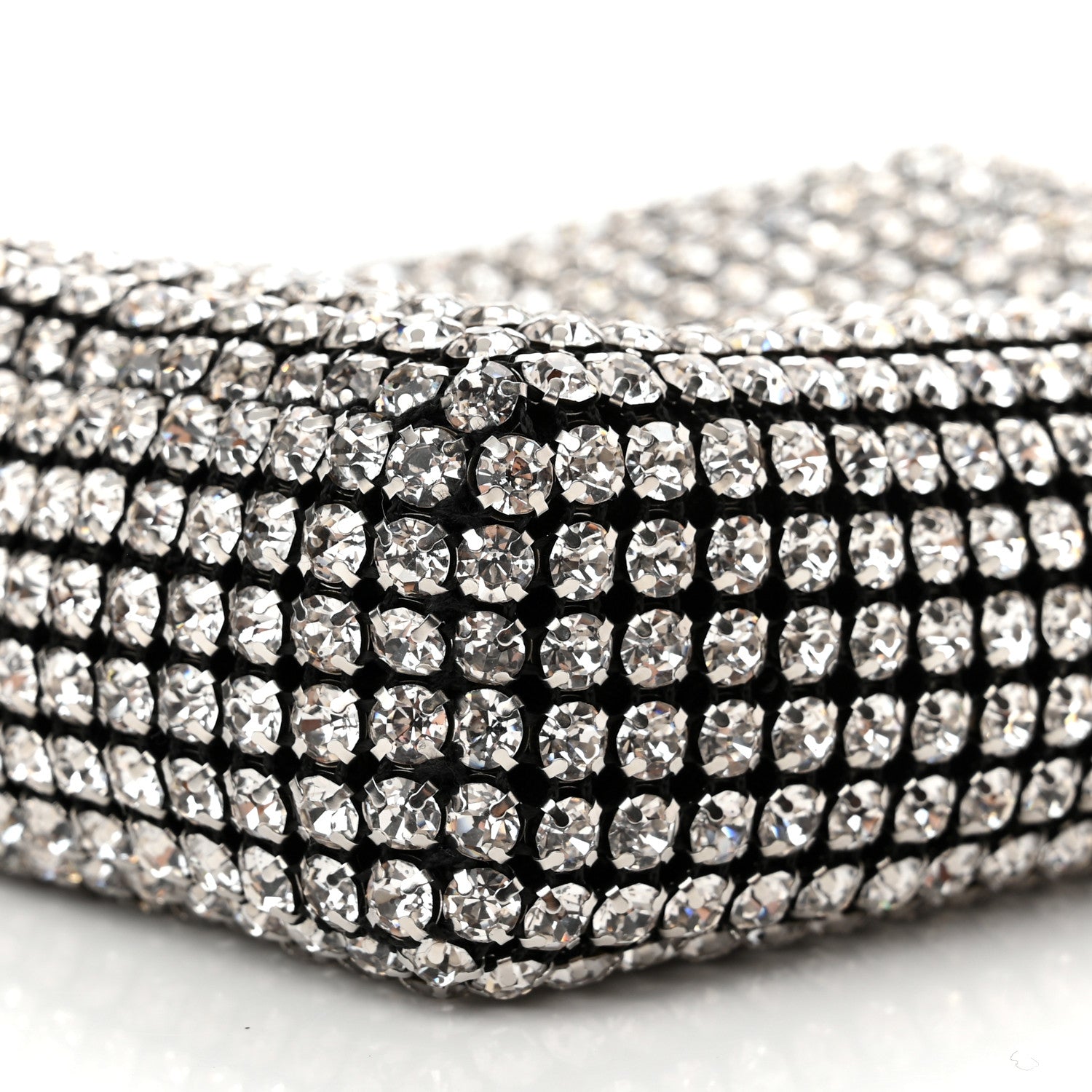 Alexander Wang Mesh Crystal Rhinestone Mini Heiress Pouch Black Silver 8 of 10