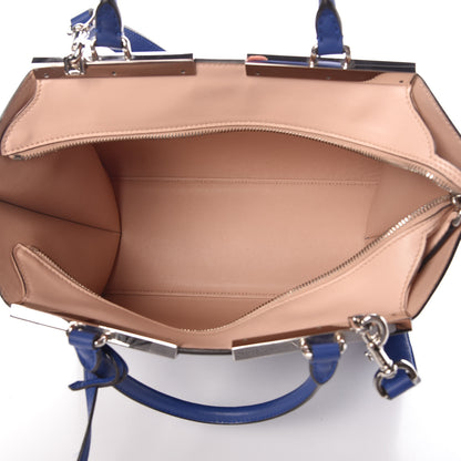 Fendi Vitello Dolce Shiny Nappa Petite 3Jours Tote Blue Neon Rosa Plaster 7 of 9