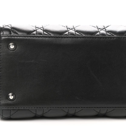 Christian Dior Lambskin Cannage Medium Lady Dior Black 14 of 14