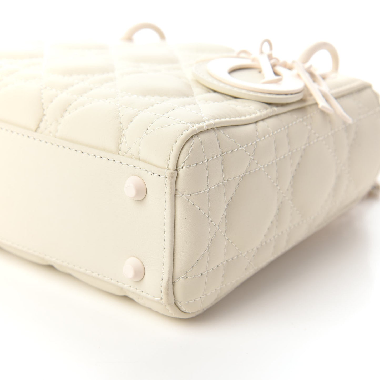 Ultra Matte Calfskin Cannage Mini Lady Dior White