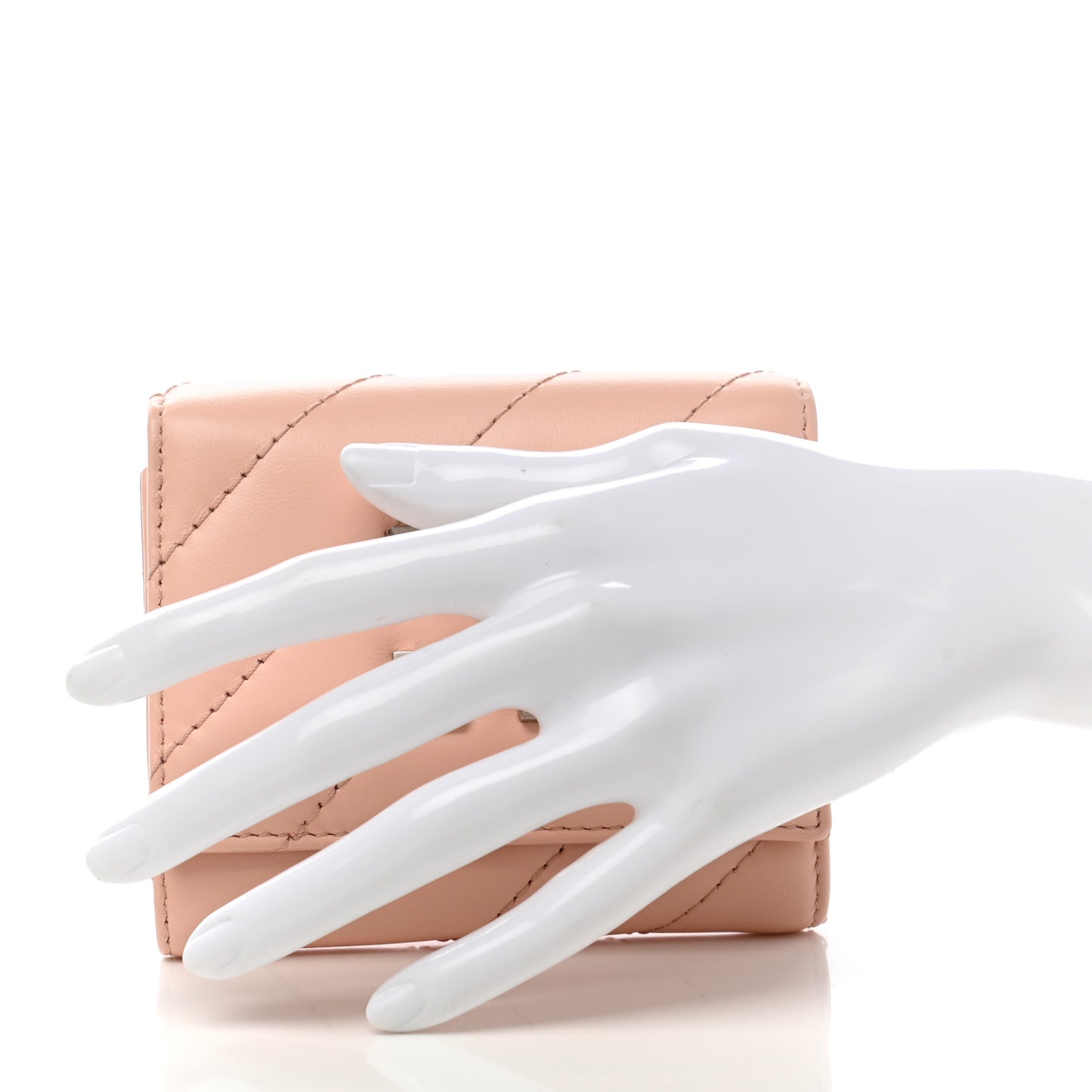 Calfskin Quilted Jackhammer French Wallet Pink