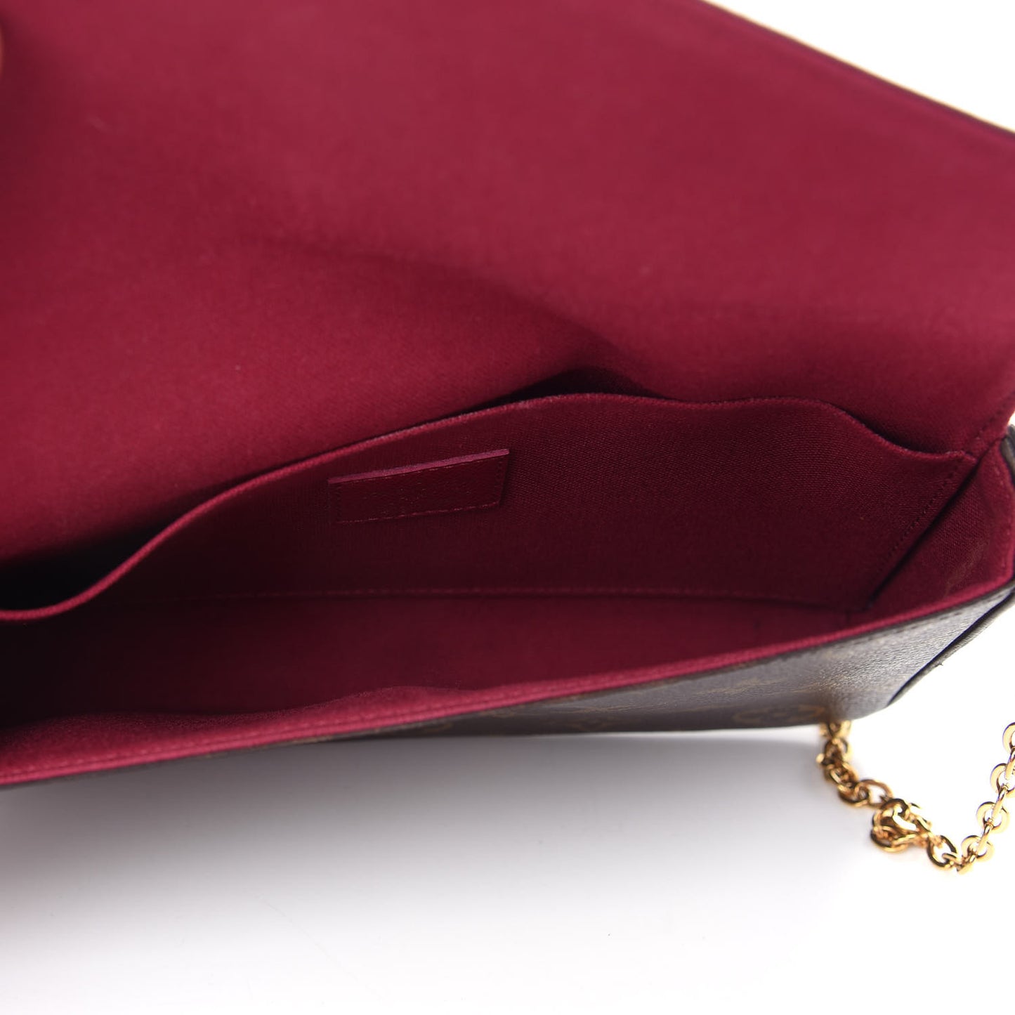 Monogram Pochette Felicie Chain Wallet Fuchsia