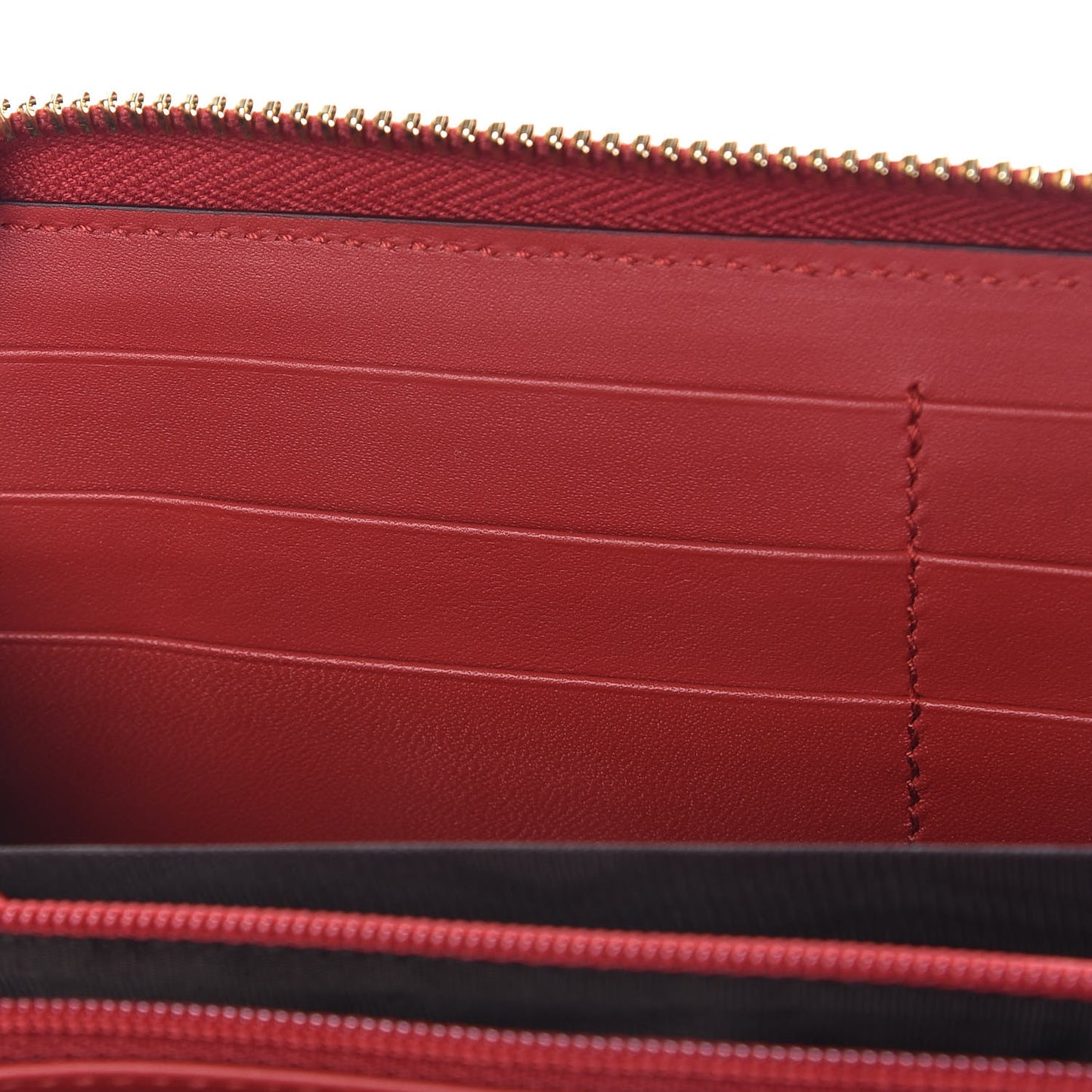 GG Supreme Monogram Bosco Patch Zip Around Wallet Beige Malva Hibiscus Red