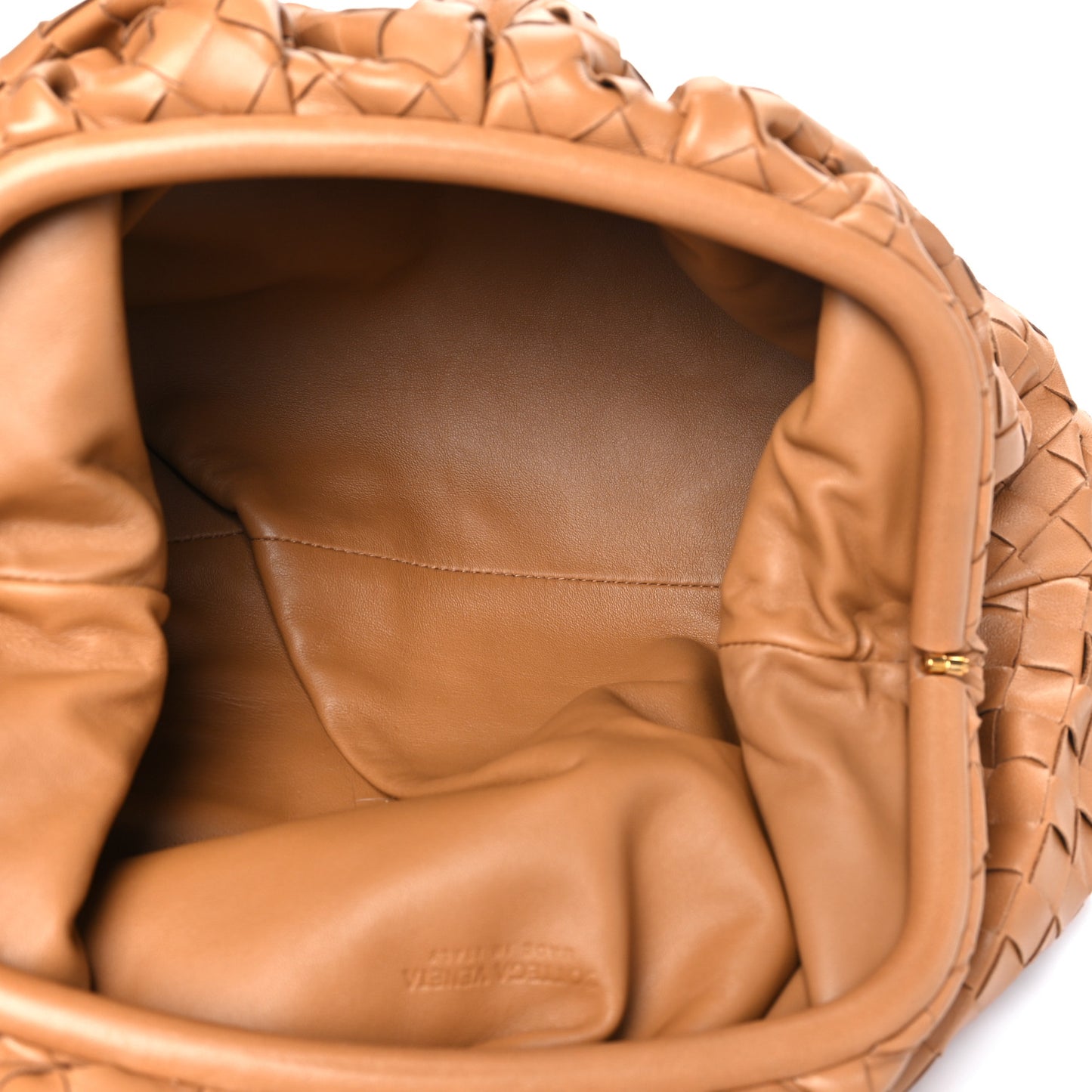 Nappa Maxi Intrecciato The Pouch Oversized Clutch  Caramel