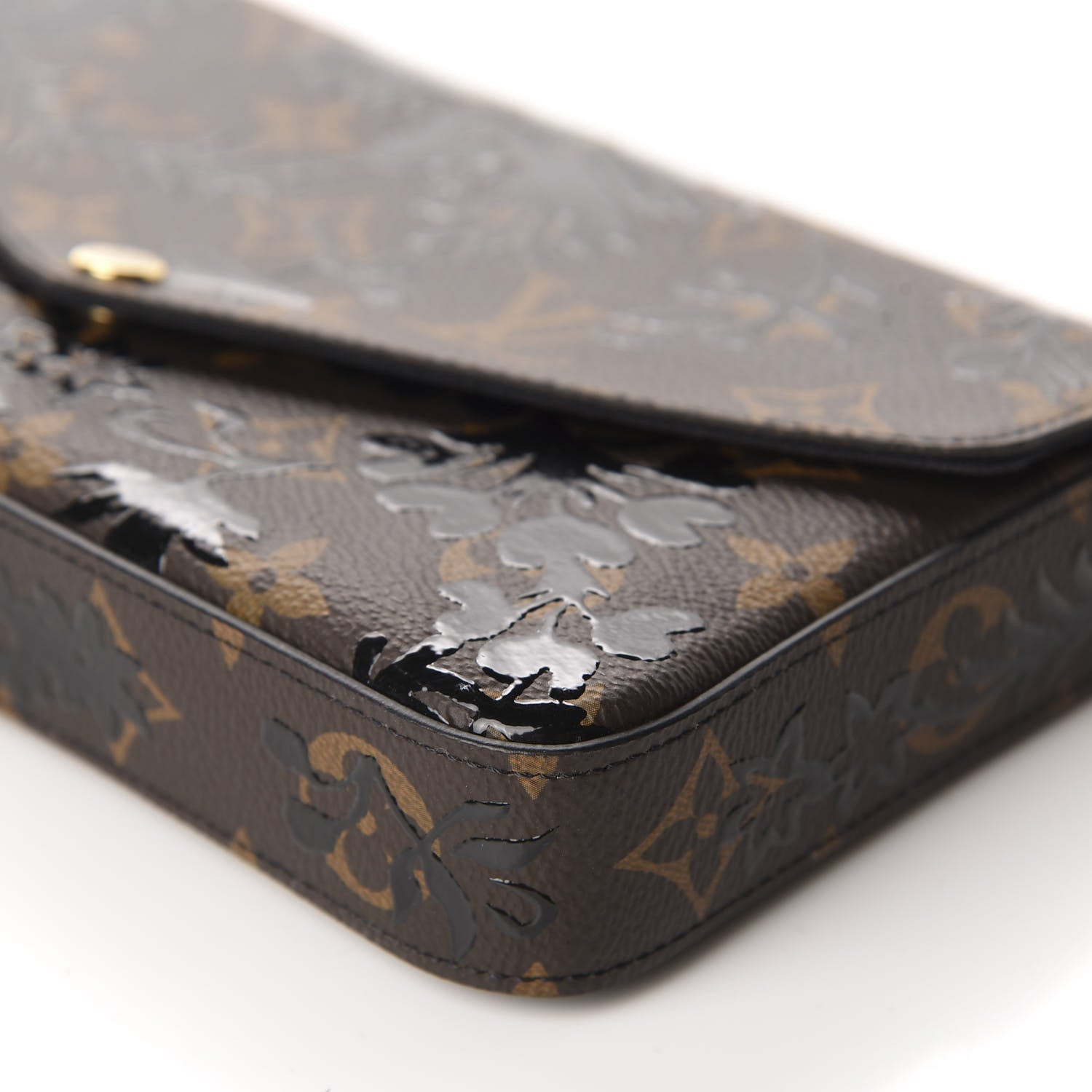 Louis Vuitton Monogram Blossom Pochette Felicie Chain Wallet Black 7 of 10