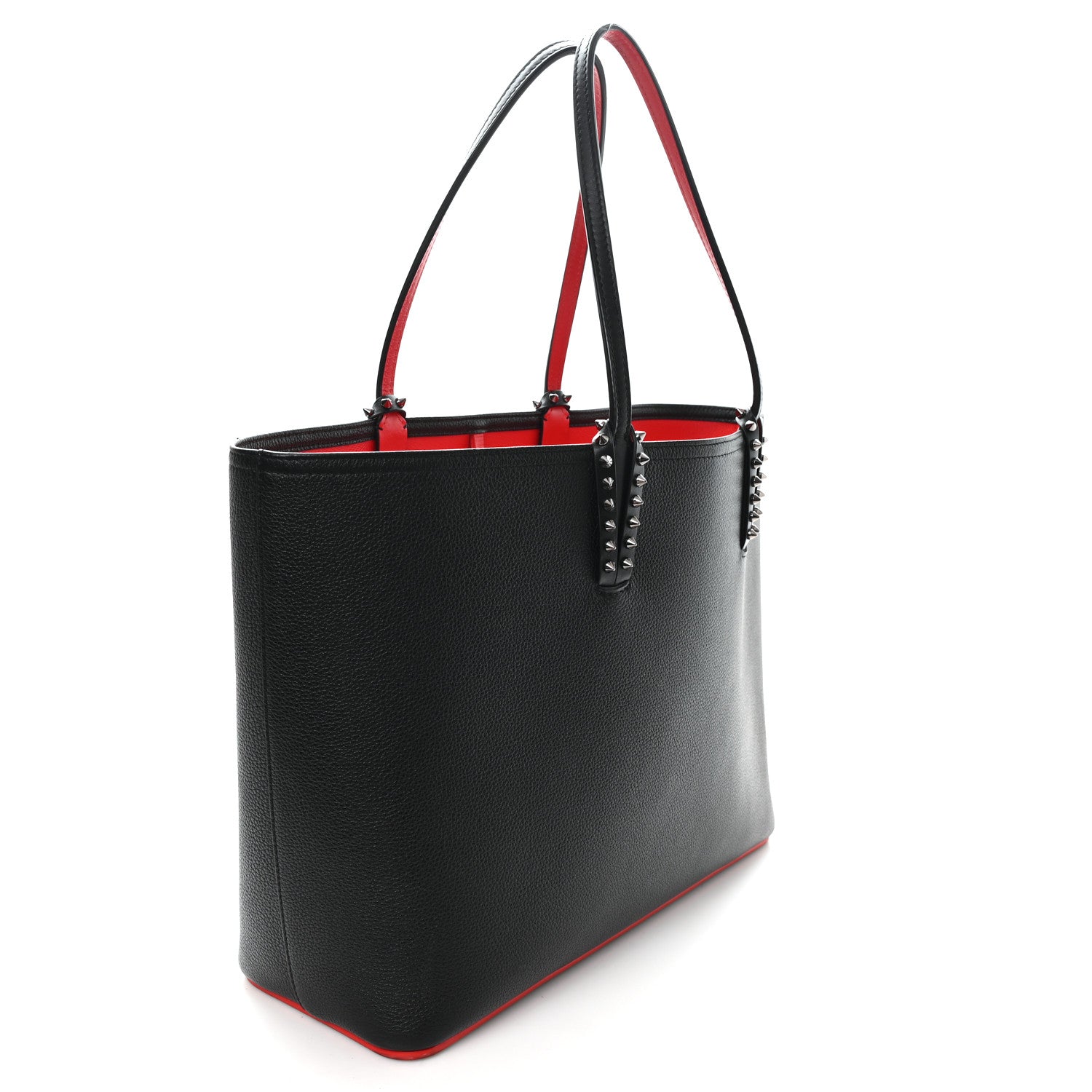 Christian Louboutin Calfskin Spikes East West Cabata Tote Black 4 of 11