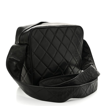 Chanel Lambskin Quilted Tassel Flap Camera Case Black 3 of 12