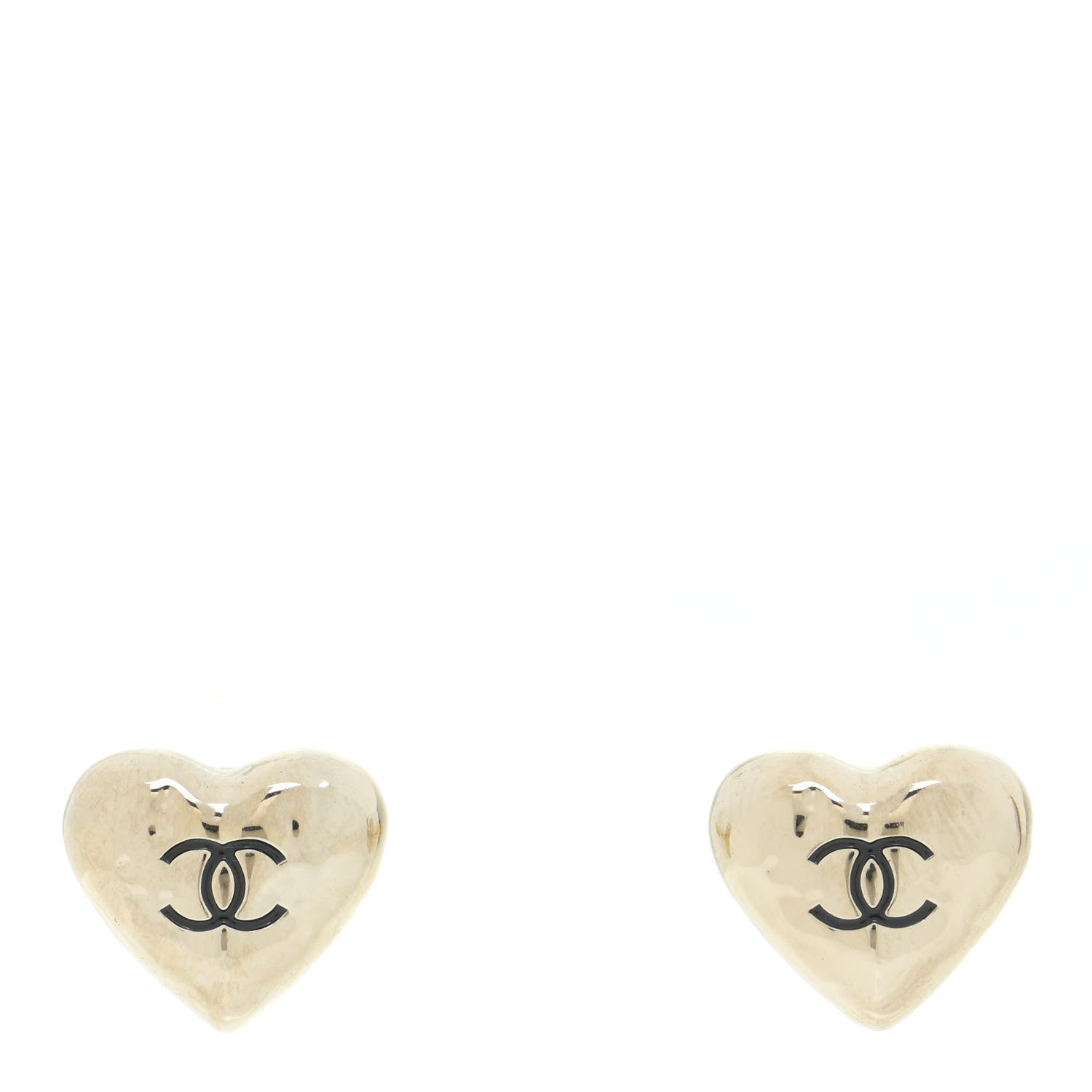 Chanel CC Heart Earrings Gold 1 of 5