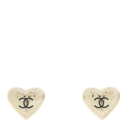 Chanel CC Heart Earrings Gold 1 of 5