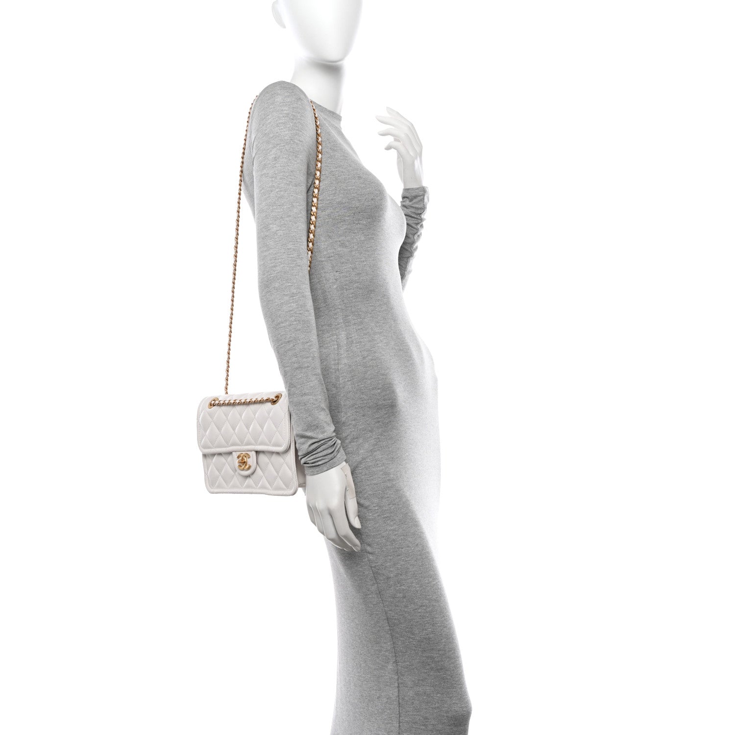 Chanel Caviar Quilted Medium Sweet Classic Flap White 2 of 13