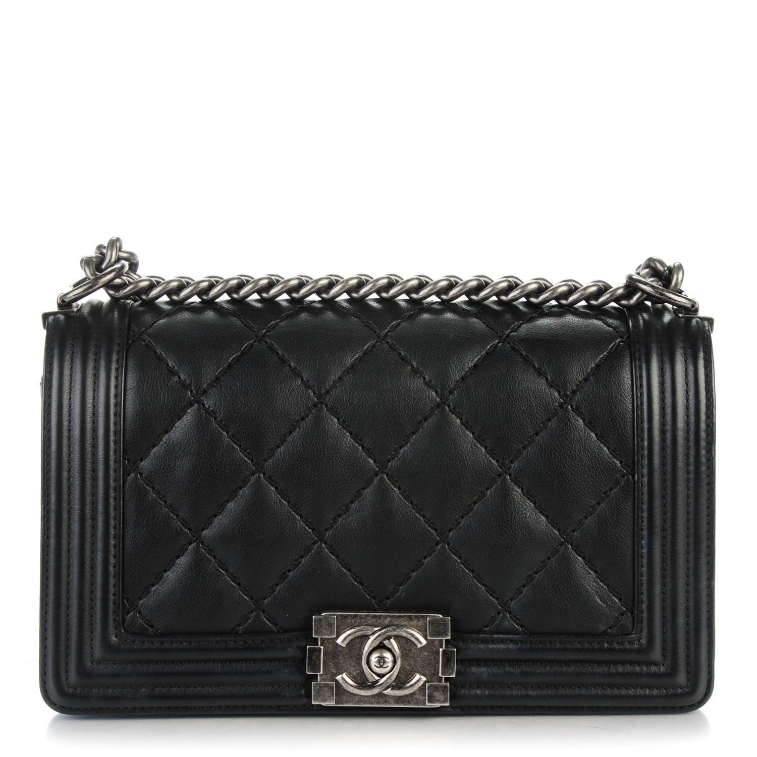 Chanel Calfskin Stitched Medium Boy Flap Black 1 of 7