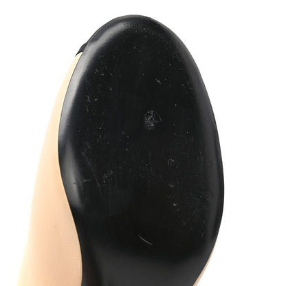 Chanel Lambskin Grosgrain Cap Toe Pumps 37 Beige Black 6 of 8