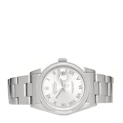 Rolex Stainless Steel 36mm Oyster Perpetual Datejust Watch Silver Roman 16200 2 of 4