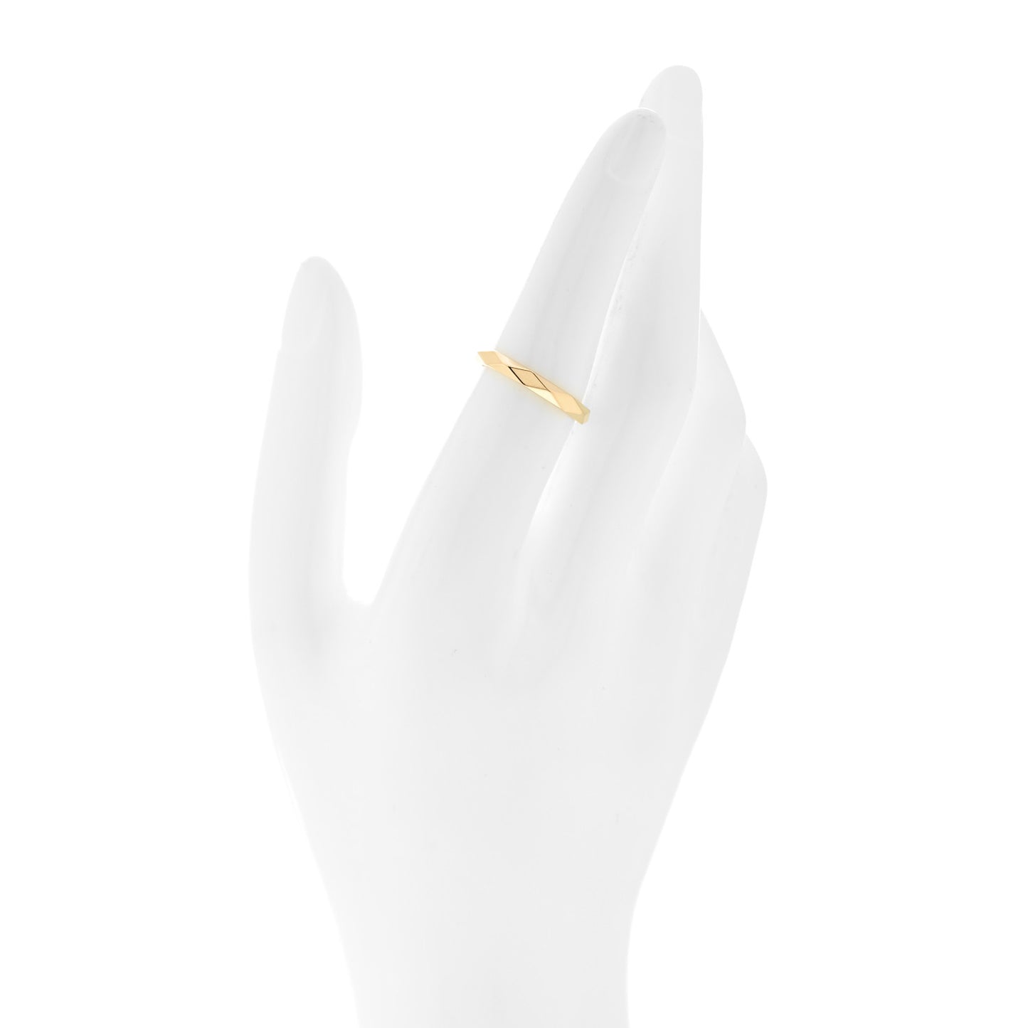 18K Yellow Gold Facette Wedding Band Ring 54 6.75