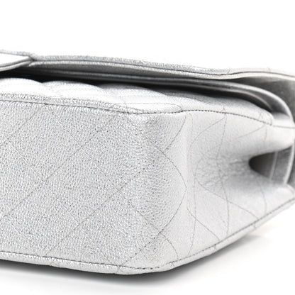 Chanel Glittered Metallic Caviar Quilted Medium Double Flap Silver 9 of 9