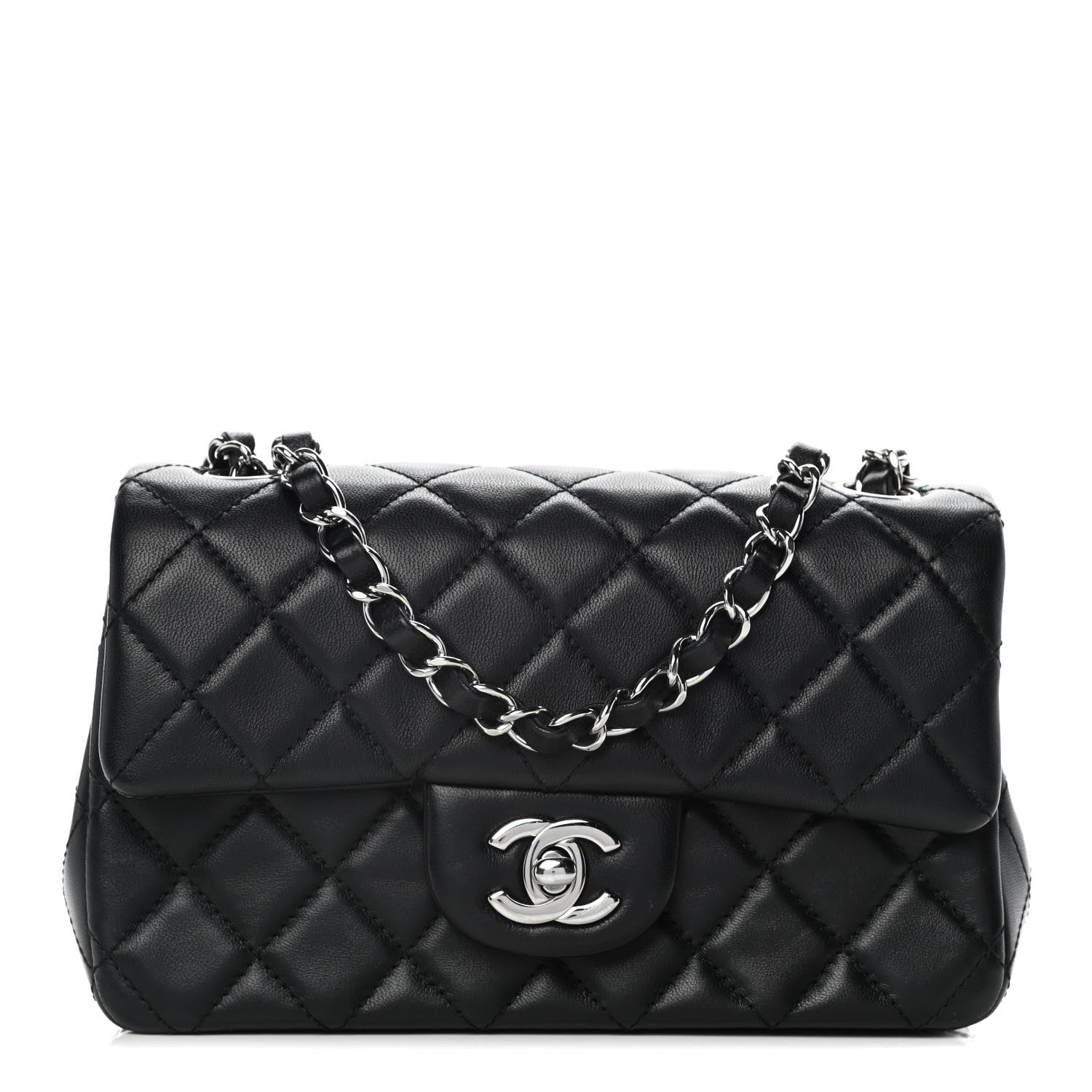 Chanel Lambskin Quilted Mini Rectangular Flap Black 1 of 11