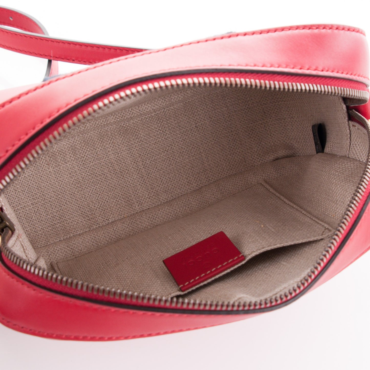 Calfskin Web Small Webby Bee Shoulder Bag Red