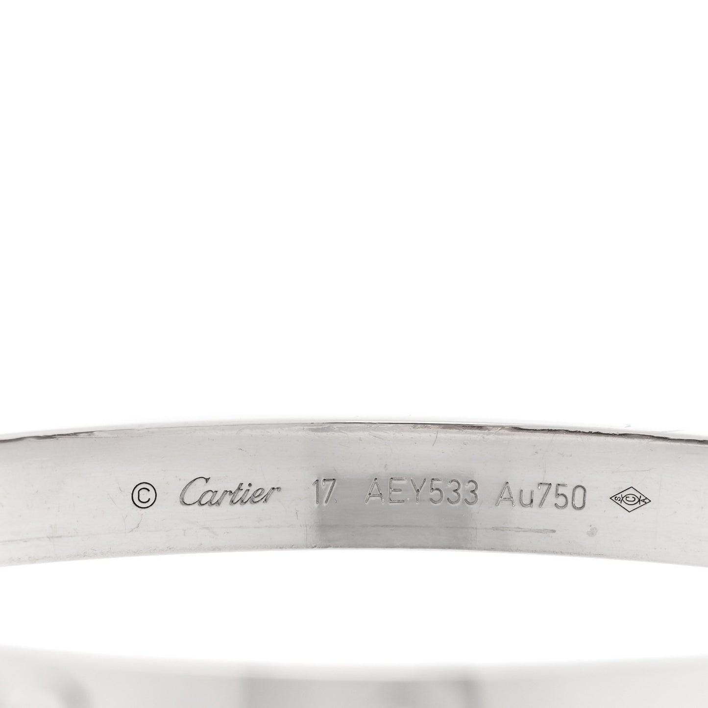 18K White Gold LOVE Bracelet 17