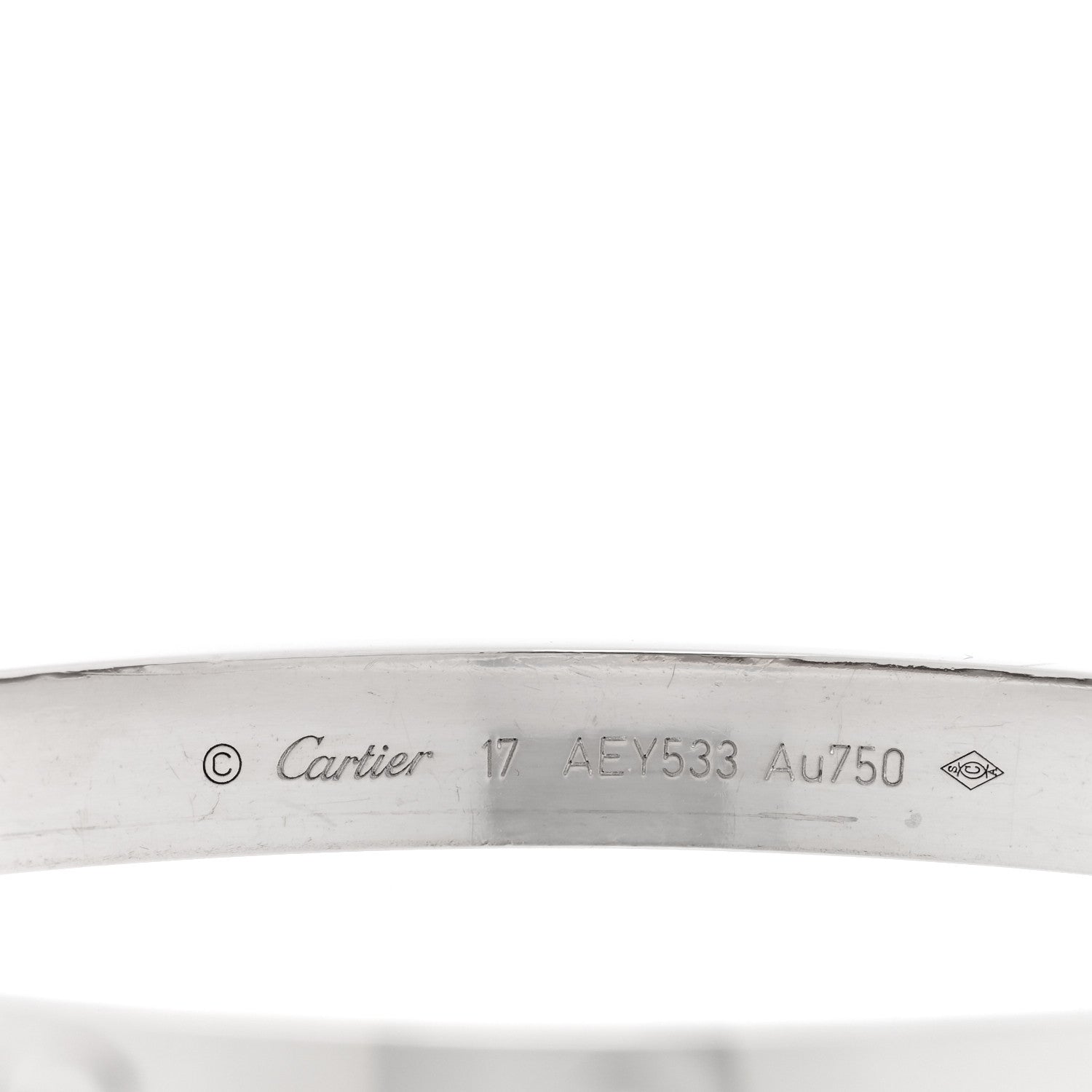 Cartier 18K White Gold LOVE Bracelet 17 3 of 7