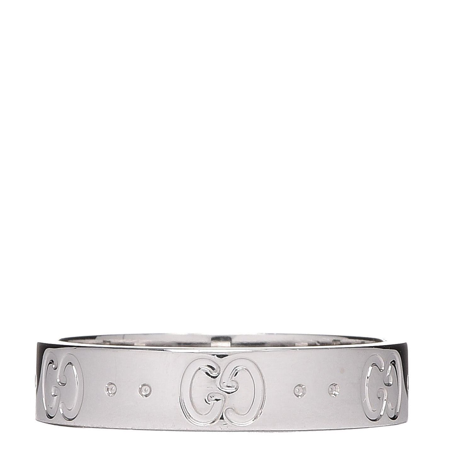 18K White Gold 4mm Icon Thin Band Ring 51 5.75