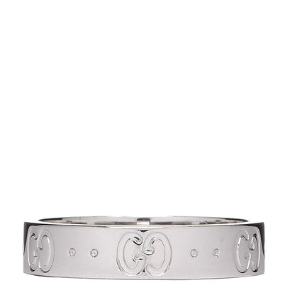 Gucci 18K White Gold 4mm Icon Thin Band Ring 51 5.75 1 of 6
