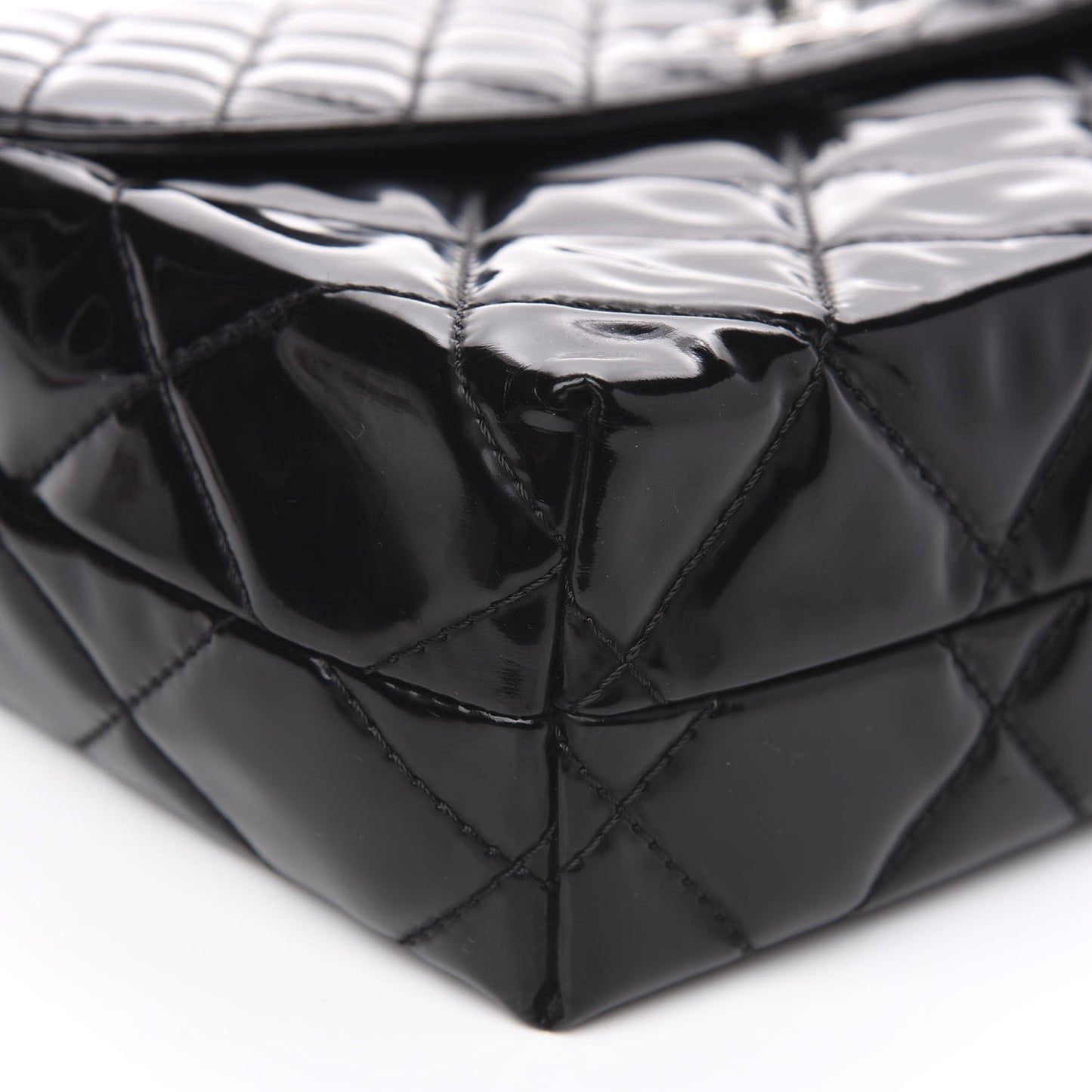 Vinyl Quilted In the Business Flap Bag Black