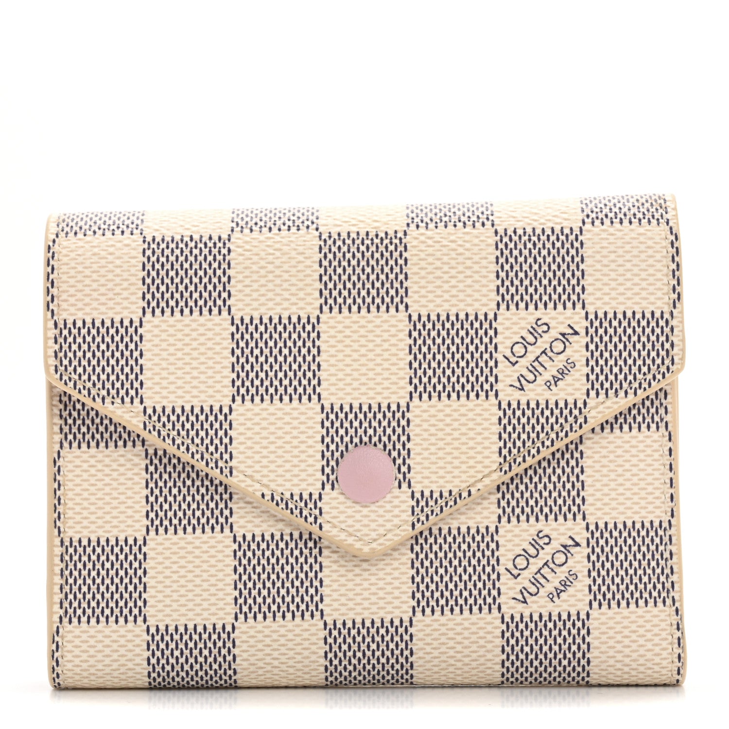 Louis Vuitton Damier Azur Victorine Wallet Rose Ballerine 1 of 8