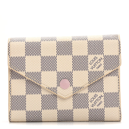 Louis Vuitton Damier Azur Victorine Wallet Rose Ballerine 1 of 8