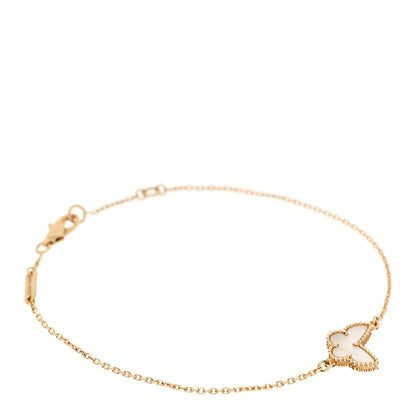 Van Cleef & Arpels 18K Yellow Gold Mother of Pearl Sweet Alhambra Butterfly Bracelet 1 of 5