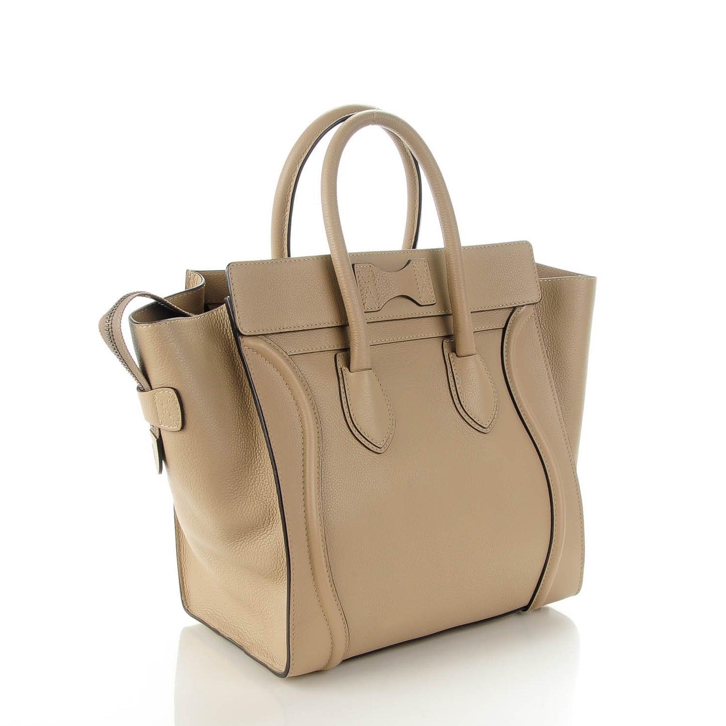 Drummed Calfskin Mini Luggage Dune