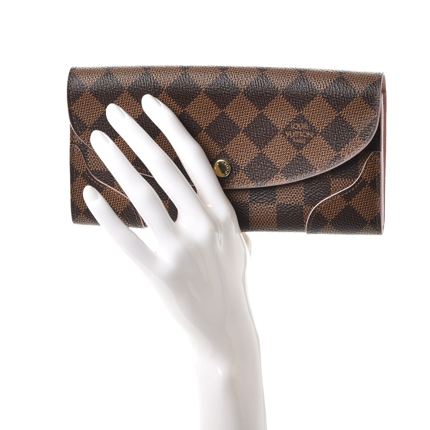 Damier Ebene Caissa Wallet Rose Ballerine