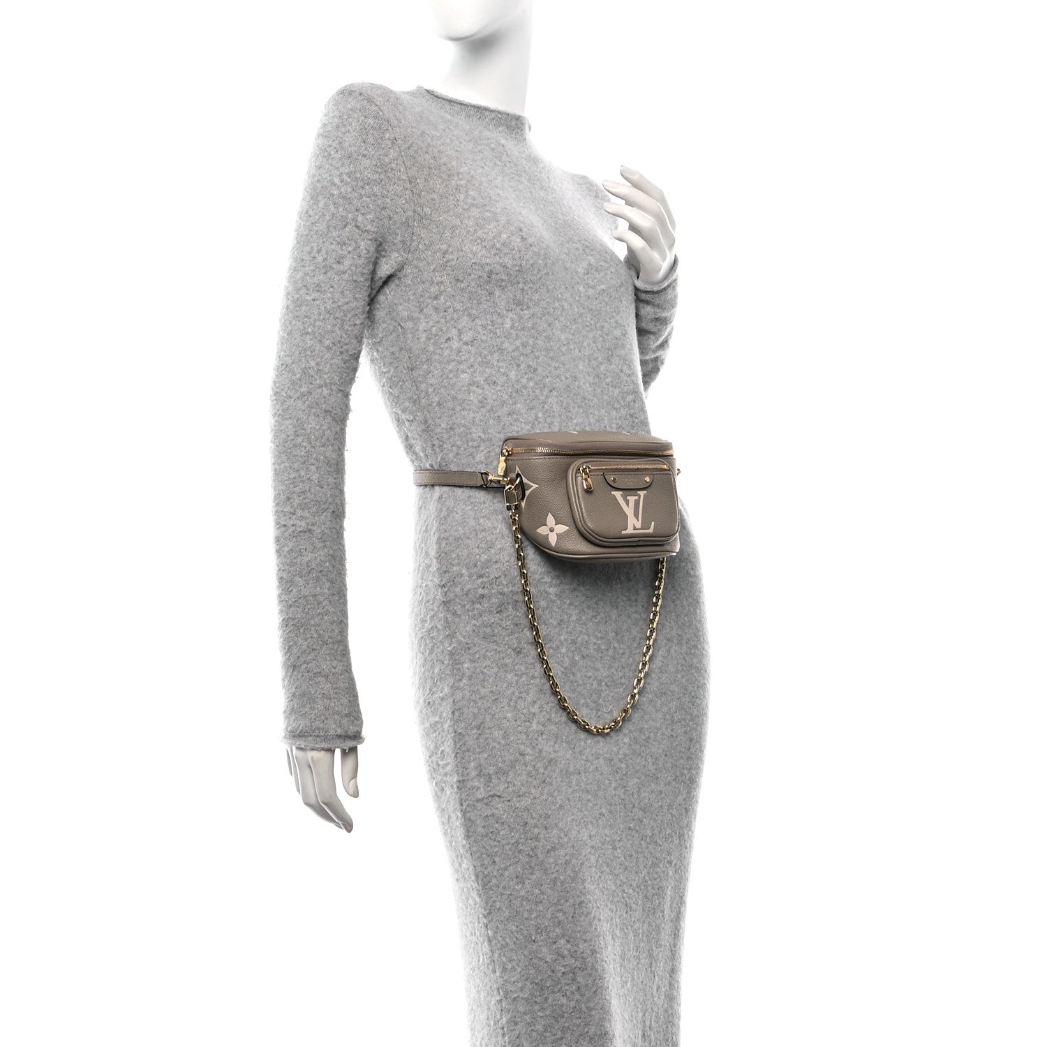 Louis Vuitton Empreinte Monogram Giant Mini Bumbag Tourterelle Cream 3 of 9