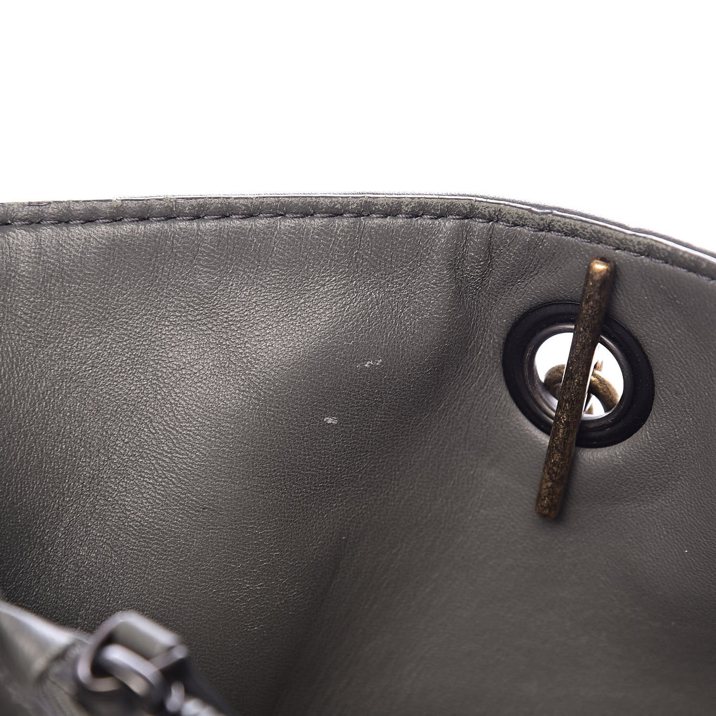 Nappa Intrecciato Large Classic Chain Strap Tote Light Grey