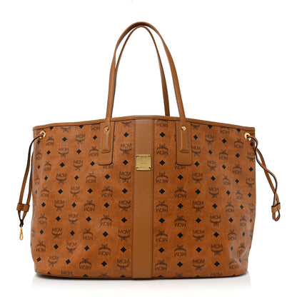 MCM Visetos Large Liz Reversible Shopper Tote Cognac 3 of 12