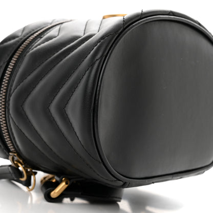 Gucci Calfskin Matelasse Mini GG Marmont Round Backpack Black 9 of 11